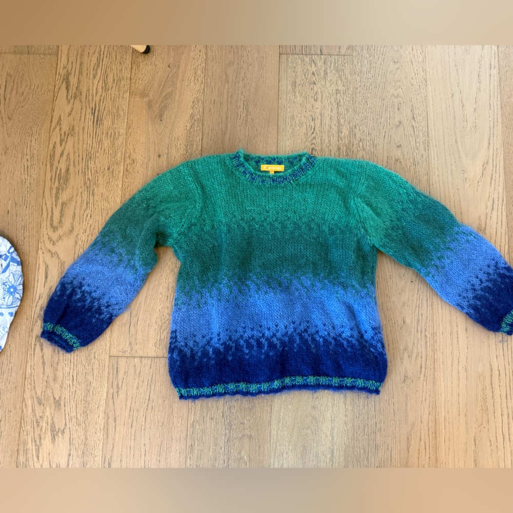 Green & Blue Ombre Crew Neck Sweater